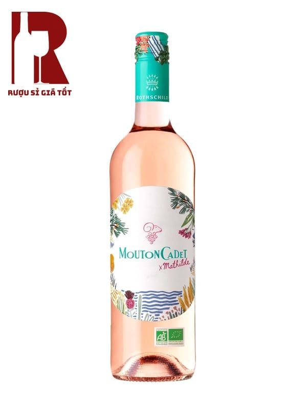 Rượu vang hồng là gì? Rượu Vang Pháp Hồng Mouton Cadet Rosé x Mathilde AOP